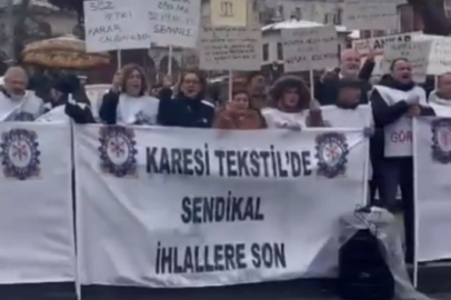 Karesi Tekstil'de mobbinge ve işten çıkarmalara karşı, işçiler eylem yaptı.